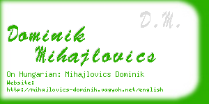 dominik mihajlovics business card